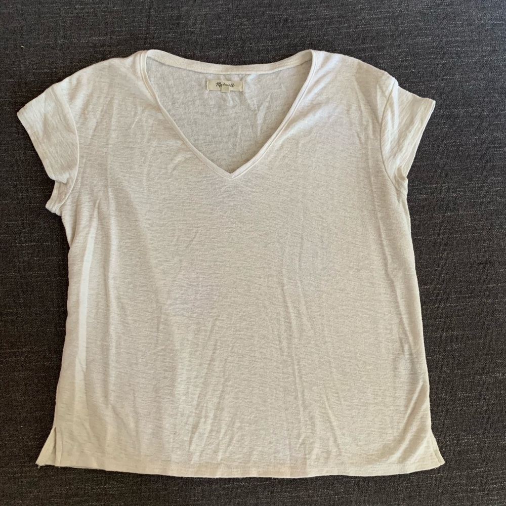 Madewell white v neck tee